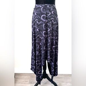 NWT Killstar Blackfang Black Purple Snake Maxi Skirt Stretch Goth Witch Size M